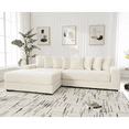 thumbnail image 3 of imerelez Oversized Two-Piece Couches, L Shaped Sofa, Corduroy, Left Chaise Daybed,with Armrests,Eight Throw Pillows,Corner Sofa,Easy To Assemble, Beige, 3 of 9