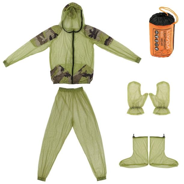 Lixada Outdoor Mosquito Repellent Suit Bug Jacket Mesh Hooded Suits Fishing  Camping Jacket Protective Mesh Shirt Gloves Pants 