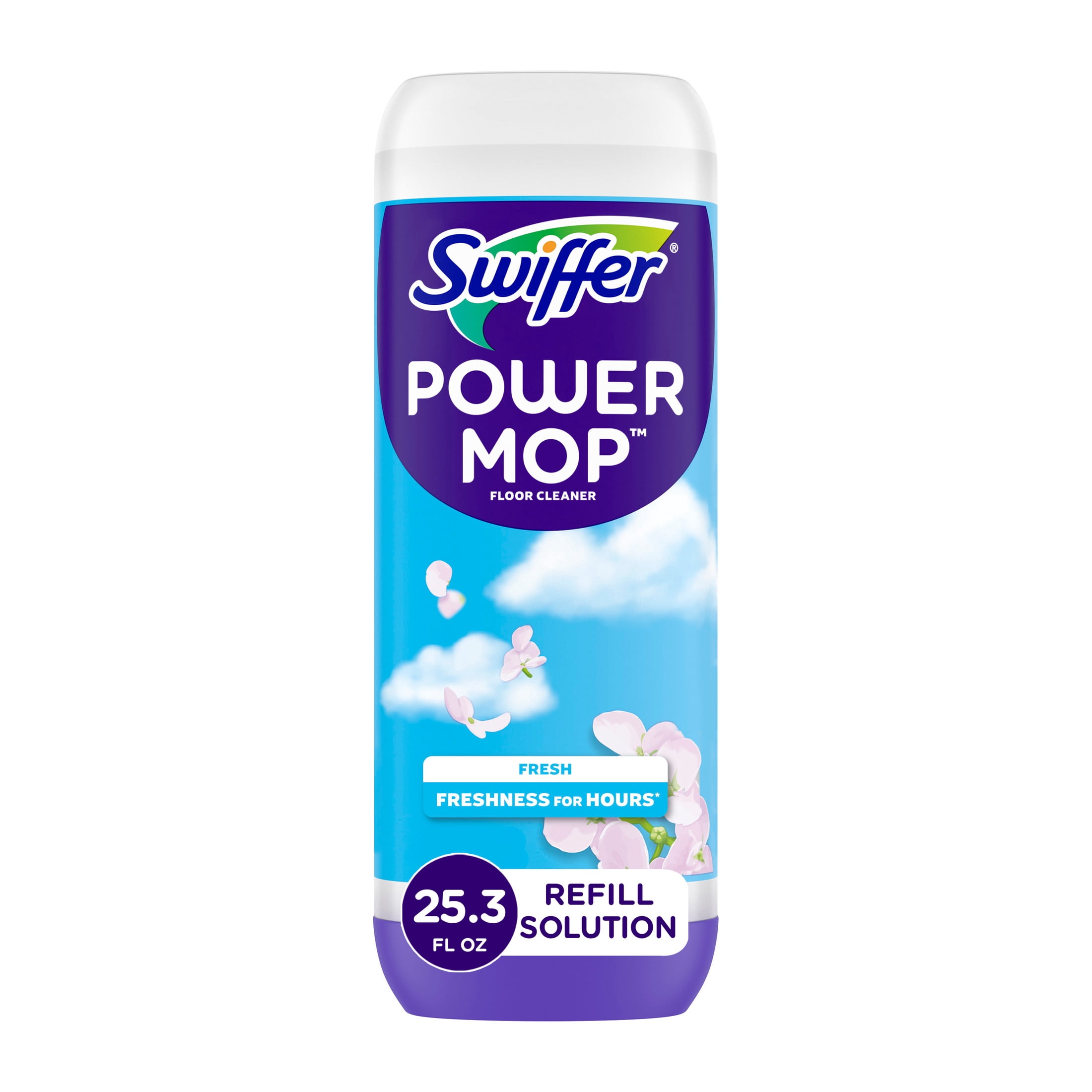 (3 pack) Swiffer Power Mop Refill Solution, Tile, Vinyl, Laminate, Wood, Floor Cleaner, Fresh, 25.3 fl oz