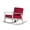 Driftwood Gray Finish + Burgundy Cushions, variant on Cfowner Modern Accent Rocking Chair for Living Room/Bedroom/Nursery, Natural Oil Finish, Dark Green Cushions