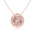 thumbnail image 1 of Angara Collier en Morganite Naturelle - Pendentif Solitaire Rond avec Lunette de 1,65 ct en Or Rose 14K pour Femmes, 1 of 8