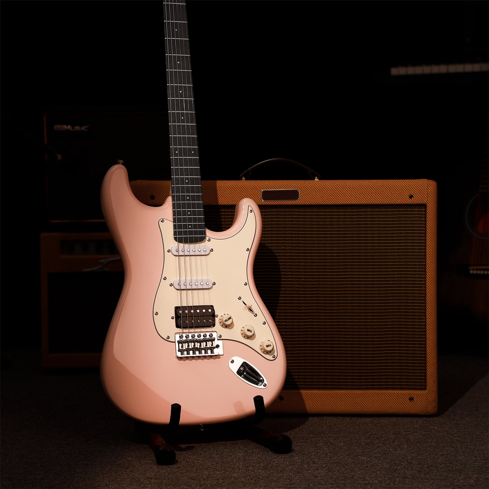 Donner 39" Electric Guitar, Solid Electronic Guitar for Beginner Intermediate, Pink