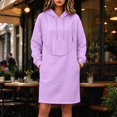 thumbnail image 5 of LWFFDAW Long Pet Pouch Hoodie Dress for Women with Dog Carrier Pockets Oversized Hoodie Fall Winter Loose Casual Hooded Sweatshirt Dress, 5 of 10