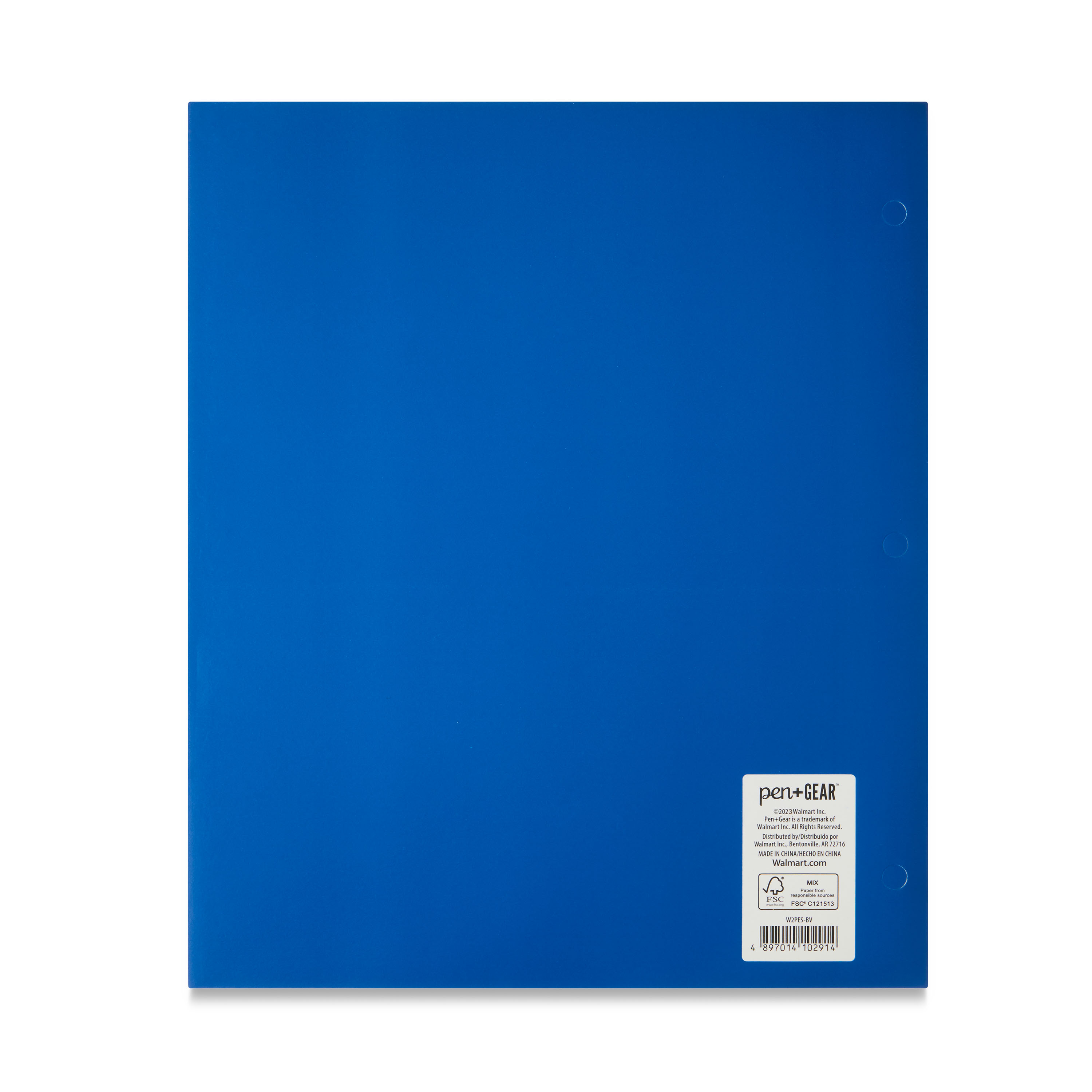 Carpeta de papel Pen+Gear azul tamaño carta con 2 bolsillos 2