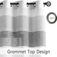thumbnail image 2 of Uptown Home Gray Charcoal Stripe Color Block Window Sheer Curtain Panel for Living Room Linen Texture Farmhouse Grommets Drapes, 40"x63"x2, 2 of 5