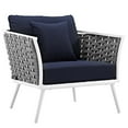 thumbnail image 5 of Modway Stance Armchair Outdoor Patio Aluminum Set of 2 in White Navy, 5 of 7