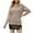 Khaki, variant on IROINNID Womens Sweater Quarter Zip V-Neck Pullover Sweater Stripes Casual Mid-Length Long Sleeve Matching Tops Blouse Knitted Sweater