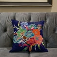 thumbnail image 5 of Friendship Bouquet Indoor/Outdoor Pillow with Removable Cover in Blue Orange Pink Green20x20, 5 of 5
