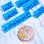 Racing Butterfly 6pcs/set Plastic Letters Mold Happy Birthday Best Wishes Baking Molds Decoration
