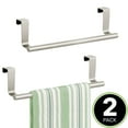 thumbnail image 2 of mDesign Metal Over the Door Towel Holder for Kitchen Cabinet - 2 Pack - Satin, 2 of 6