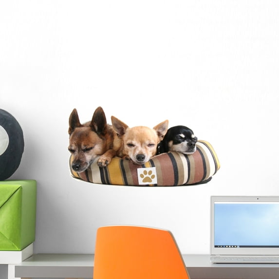 Sleeping Dogs Wall Decal by Wallmonkeys Peel and Stick Graphic (18 in W x 10 in H) WM327133