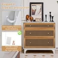thumbnail image 6 of Vicamelia 3-Drawer Rattan Drawers Chest, Modern Closet Dresser Storage Cabinet for Living Room Bedroom, White&Brown, 6 of 8