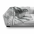 thumbnail image 3 of Bunny Soft Flannel Fleece Throw Blanket, Pencil Sketch Drawing of a Mountain Hare Running down the Hill Artwork, Cozy Plush for Indoor and Outdoor Use, 60" x 80", Dark Taupe Grey White, by Ambesonne, 3 of 6