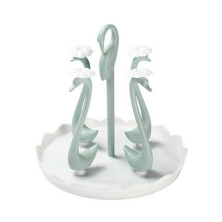 

Multifunctional Rotatable Tea Cup Storage Multi-purpose Rotating Bottle Drying Stand Holder For Kitchen Counter Blue 4 Shelves