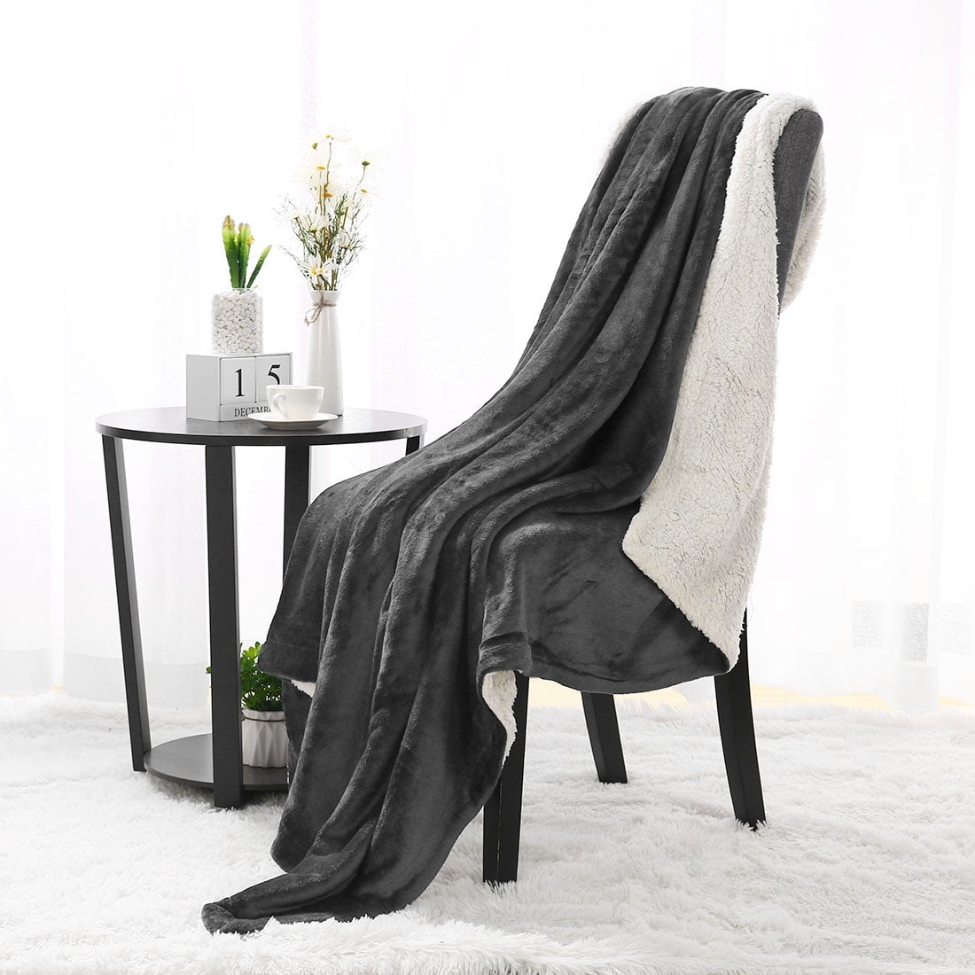 Plush Fleece Blanket Flannel Double Sided Blankets Throw for Sofa Bed