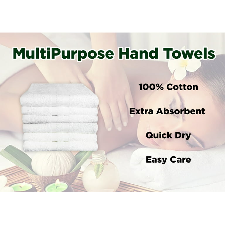  White 16x27 Inch Cotton Blend Economy Hand Towels  Salon/Gym/Hotel Super use Absorbent Best for Kitchen,Janitorial,Home use  Towels (60 Pack) : Home & Kitchen