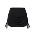 thumbnail image 5 of Women's Black Bikini Set Ruched Drawstrings High Waist Mesh Skirt Two-Piece Swimsuit Beachwear Black S, 5 of 9