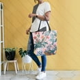 thumbnail image 4 of FORMRS Womens Canvas Tote Bag with Zipper Inner Pocket Shoulder Handbag, Vibrant Flowers, 4 of 7