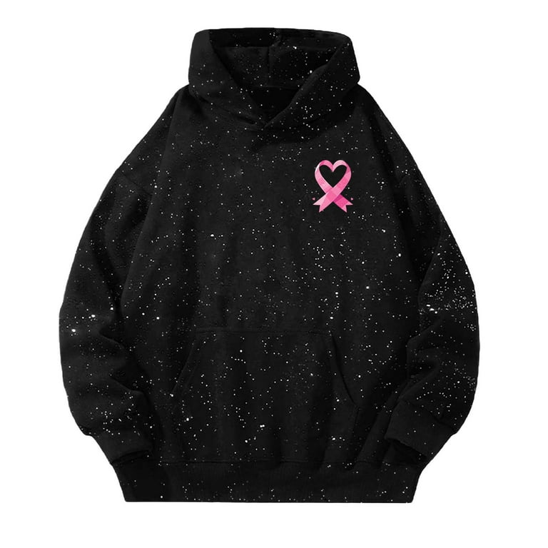 MuXi Women's Casual Letter Print Starry Sky Hooded Sweatshirt