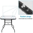 thumbnail image 3 of Outdoor Dining Table, Square Toughened Glass Table, Glass Patio Table, Indoor & Outdoor Table for Balcony Yard Garden, 3 of 5