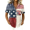 thumbnail image 2 of 250th Anniversary USA Shirt Casual 250 Years Of Freedom T Shirt Button Down Short Sleeve Shirts Patriotic Shirts Tops, 2 of 7