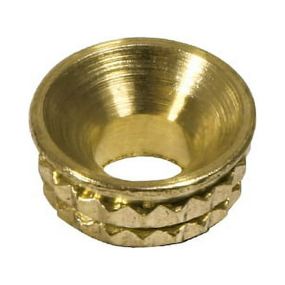 Timco - Knurled Inset Screw Cups - Solid Brass (Size To fit 4.8, 5.0 Screw - 8 Pieces)