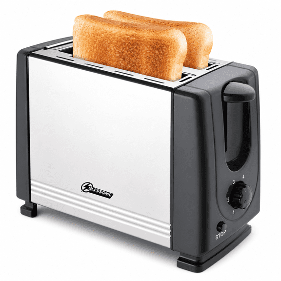 Blessonic 2-Slice Toaster, Bread & Bagel Toaster with 6 Browning Settings, Auto Shut-Off, Cool Touch Exterior & Cancel Function