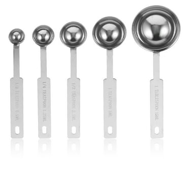 5 Pcs Graduated Measuring Spoon Stainless Steel Spoons Coffee Liquid Cups Metric and Tablespoon