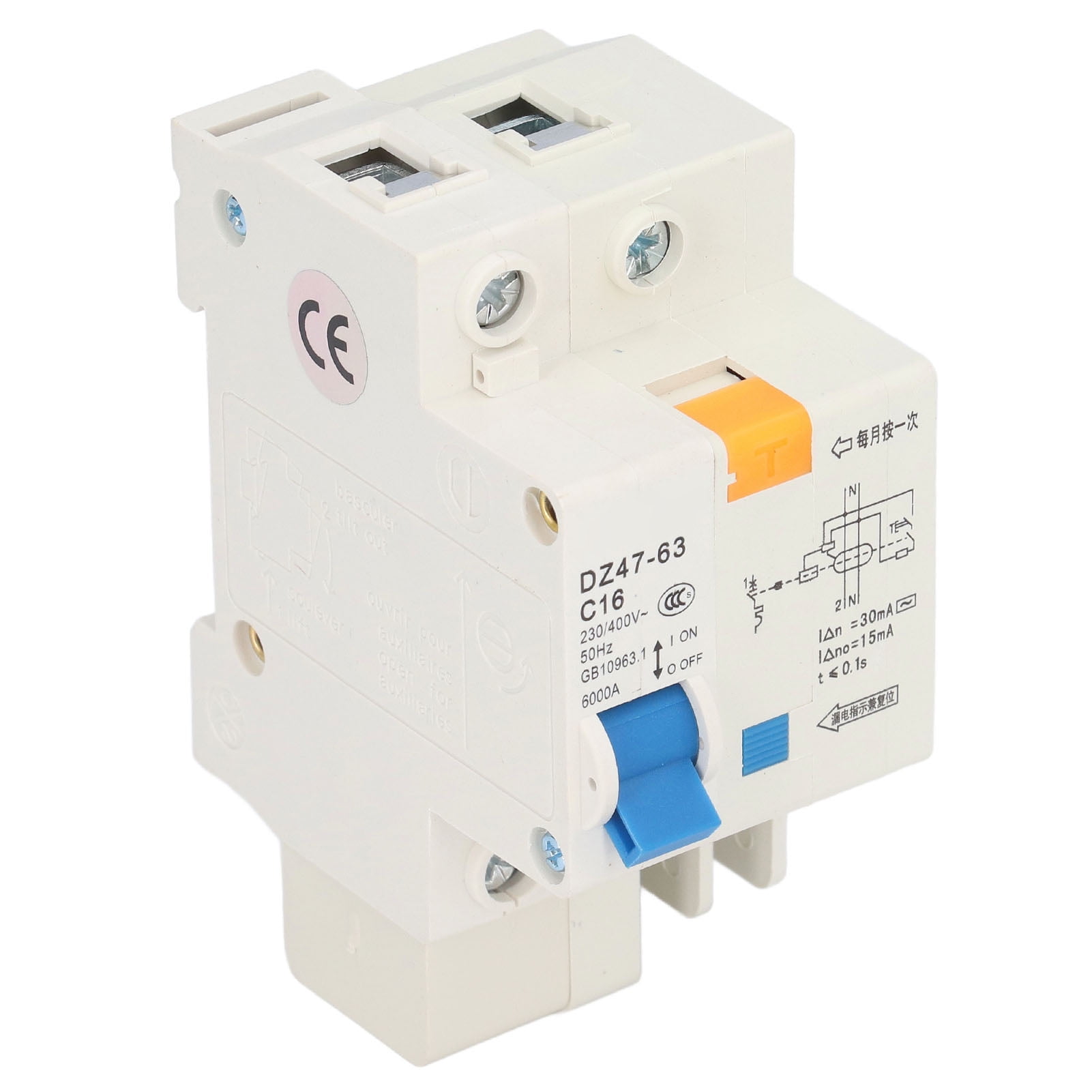 Miniature Circuit Breaker, C16 16A Circuit Breaker, 230V Or 400V 30mA