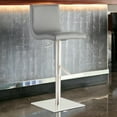 thumbnail image 3 of Adjustable Gray Faux Leather Aluminum Stool, 3 of 6