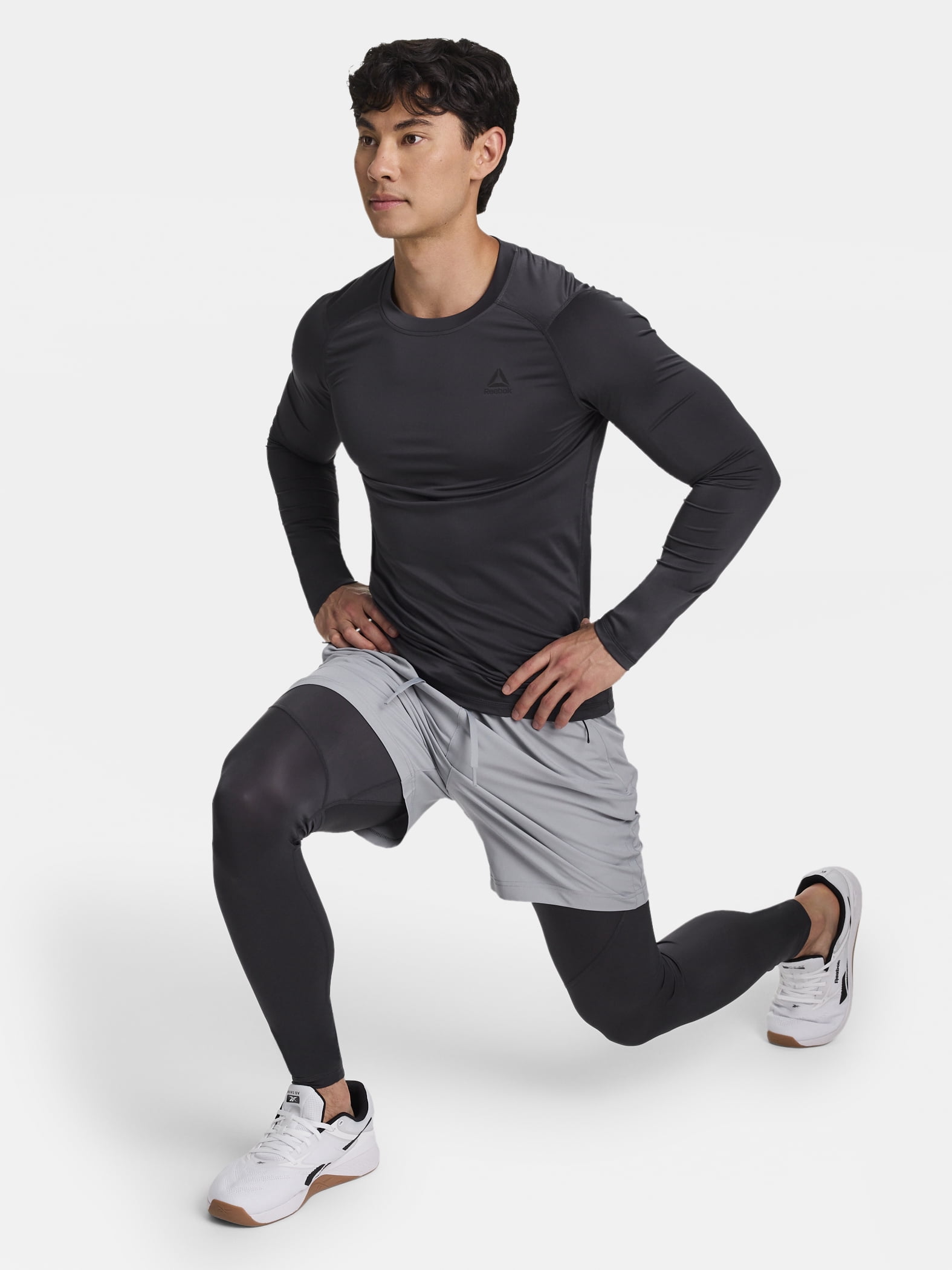 Reebok Men's and Big Men's Kinetic Compression Long Sleeve Top, Sizes XS-5XL