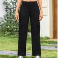 thumbnail image 6 of JXMVOJ Women's Fashion Loose Casual Wide Leg High Waist Pocket Overalls Cargo Pants ,Womens Leggings Tummy Control, 6 of 6