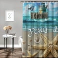 thumbnail image 2 of Orinice  Beach Shower Curtain, Summer Rustic Vintage Wood Ocean Quotes Words Fabric Decor Bathroom Curtains, Nautical Coastal Theme Shower Curtain Set with Hooks  69x72, 2 of 7