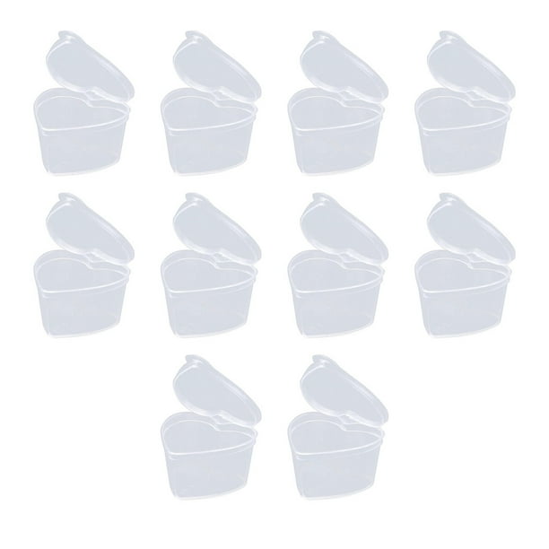 Matsuzay Caja de almacenamiento en forma de corazón de PP, portátil, Adorable, lavable, transparente, arcilla cristalina, esponja de espuma de Almacenamiento y organización del hogar