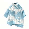 thumbnail image 4 of Yaoyar Men's Vibrant Hawaiian Print Short Sleeve Camp Collar Shirt Breathable Lightweight Summer Vacation Tee, 4 of 5