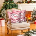thumbnail image 3 of Christmas Pillow Covers 18x18 inch Christmas Tree Design, Soft Pink Square Cushion Cover for Sofa Chair, Living Room Holiday Decor C, 3 of 6