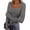 Gray, variant on Womens Fall Sweatshirts New Women's Long Sleeve Shirts Slim Fitted Square Neck Basic Tops with Thumb Holes Soft Classic Solid Going out Tops Style B-12 Dark Gray L