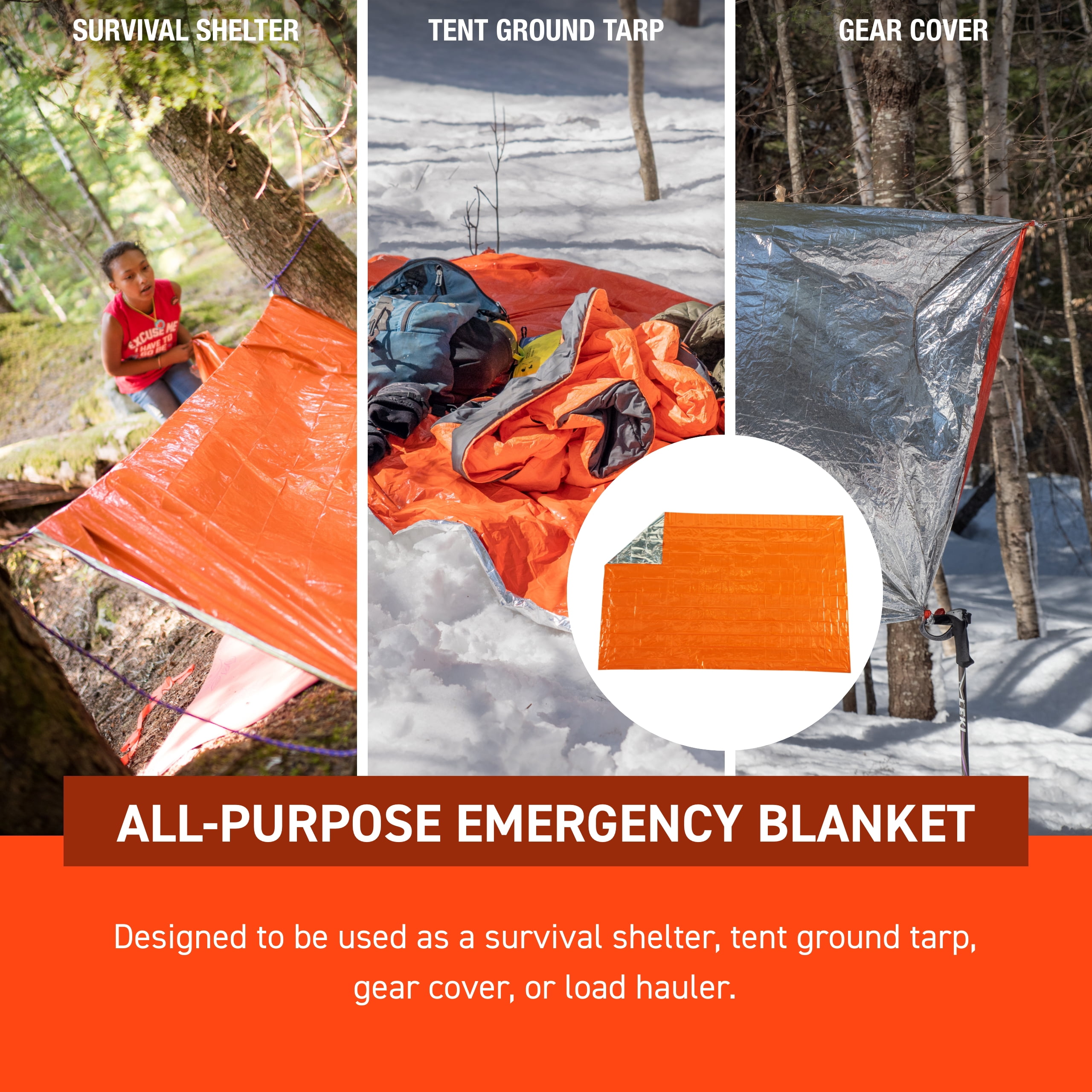 Survive Outdoors Longer 90% Reflective Emergency Blanket, Pack of 4
