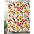 thumbnail image 2 of Red Yellow Shower Curtain, Poppy Watercolor Plant Flowers Pastoral Botanical Waterproof Shower Curtain Set with 12 Hooks Lightweight Washable Fabric Shower Curtains for Bathroom 72x84 Inches, 2 of 6