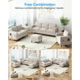 thumbnail image 3 of ADOWORE 3 Pieces Living Room Sofa Sets with Storage Ottoman,Linen Fabric Sectional Sofa and Couch Set for Living Room,Apartment,Beige, 3 of 7