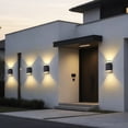 thumbnail image 5 of HKMGT Modern Outdoor Wall Sconce, IP65 Waterproof,  12W Black Aluminum LED Fixtures for Porch Patio 2 Pack, 5 of 9