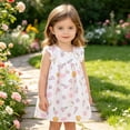 thumbnail image 3 of Gubotare Toddler Girl Beach Dress Summer Baby Girl Clothes Toddler Dress Embroidery Party Princess Vintage Plaid Dresses Summer Clothes 12 18 Months (White,12-18 Months), 3 of 6