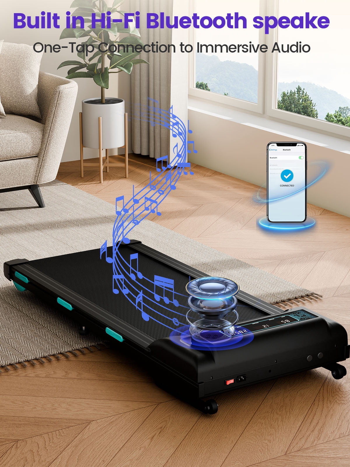 Chiccushion Auto Incline Treadmill, 3.5hp, 450 lbs, 0.6-6.8 mph Speed, 12 Percent Incline,Remote Control, Led Display & App Connect for Home Use