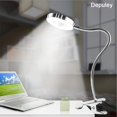 thumbnail image 5 of Lámpara de escritorio regulable de 6 W, regulable flexible/temperatura ajustable, 3 modos de luz, lámpara de noche USB, lámpara con clip, metal plateado, diseño de cuello de cisne, 5 of 5