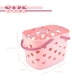 thumbnail image 2 of Cesta de ducha portátil con asas, organizador de almacenamiento de plástico reutilizable para cesta de ducha de baño (rosa), 2 of 5