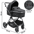 thumbnail image 4 of Carriola para Bebé  Asiento Reversible Convertible a Bambineto Plegable Ruedas de Goma Cinturón Apta a partir de 0 Meses - Negro, 4 of 6