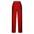 thumbnail image 5 of cfhntfmh Womens Summer Beach Pants Cutout High Waist Casual Straight Leg Pants Drawstring Trousers Vacation Outfits with Pockets, 5 of 6