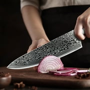 Damascus Cleaver Knife With Full-Tang Handle 67 Layer Steel Japanese Meat Cleaver Butcher Knife Professional Chef Knife,7-inch