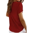 thumbnail image 4 of V-Neck Casual T-Shirt With Pocket For Women, 4 of 5
