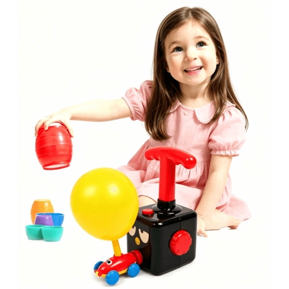 Swiftyle 1 Pcs Air-Powered Car Toy Set Educational Pump With 6 Balloons Interactive Science Experiment Kit For Toddlers Kids Ages 3+ Preschool Le